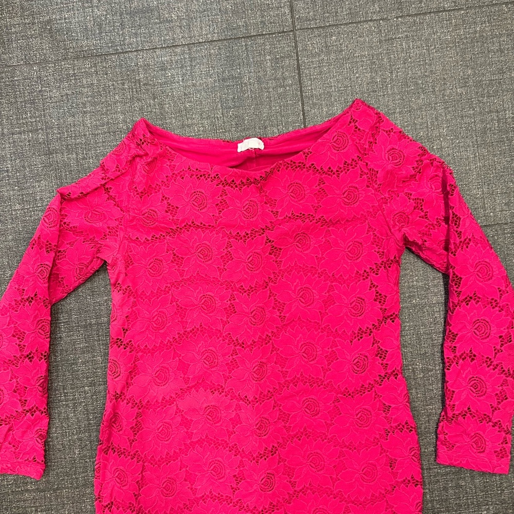 Ingrid and Isabel lace midi tailored maternity dress in pink size medium - Picture 10 of 10